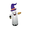 Halloween inflatable ghost with witch hat and Boo sign garden outdoor decoration - Ghost (1.8m) / AU Plug
