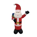 Père Noël gonflable géant avec lumières LED et sac cadeau festif pour extérieur - Père Noël avec sac vert (1.2m) / Prise EU