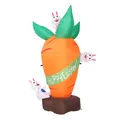Inflatable outdoor Easter carrot decoration with white rabbits and Happy Easter banner - Easter Carrot (1.8m) / AU Plug