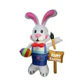 Lapin de Pâques gonflable avec œuf et panneau pour décoration extérieure de jardin - Lapin avec Stylo (2.4m) / Prise AU