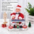 Figura animada eléctrica de Papá Noel tocando el piano, muñeco musical regalo de Navidad - Estilo Teclado de Escenario