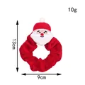 Gedetailleerde afmetingen van de rode fluwelen kerstscrunchie met een schattige Kerstman - Rode Neus Kerstman Scrunchie