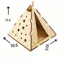 Λεπτομερής προβολή DIY ξύλινης σκηνής πυραμίδας με διαστάσεις 11,5x10,5cm για διακόσμηση - Σκηνή Τύπου ΣΤ / 11.5x10.5cm