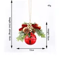 Rode kerstbel met dennenappels, ceder takken en fluwelen strik, 10 cm formaat - Kerstornament R-Stijl