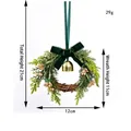 Kleine kerstkrans met dennennaalden, een fluwelen strik en een goudkleurige bel decoratie - Kerstornament L-Stijl