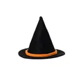 Cute mini black felt witch hat with orange band for Halloween DIY decor and crafts - M