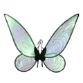 Sparkling iridescent fairy wings with green glitter trim for kids' party performance - Elf Wings Single Item / Single Wings / Black