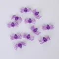 Set of purple mini plastic spiders for DIY Halloween party crafts and decorations - Small Spider / 3x1.5cm / Purple