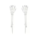 Pair of realistic white Halloween skeleton hand garden stakes for outdoor yard decoration. - Left And Right Arms Pair / White