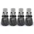 Four-pack waterproof anti-slip pet shoes with cartoon panda pattern for dogs and cats - S / 4 Pcs Pack / Black
