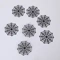 Set of seven black mini plastic spider web charms for Halloween DIY craft decorations - Spider Web / 5.5x5.5cm / Black