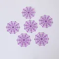 Set of six mini purple plastic spider web decorations for Halloween DIY crafts - Spider Web / 5.5x5.5cm / Purple