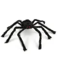 Gran araña negra peluda realista con ojos rojos para decoración de fiestas de Halloween - 30cm / Negro
