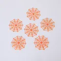 Set of six orange plastic mini spider web charms for Halloween DIY craft decorations - Spider Web / 5.5x5.5cm / Orange