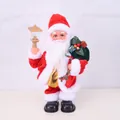 Detailed view of a standing electric Santa Claus doll holding a lantern and gift sack - Four-Corner Lantern Gift Pack