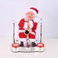 Detailed view of a musical electric Santa Claus doll playing a golden saxophone for decor - Stage Saxophone Santa Claus Electric Toy