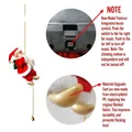 Papá Noel eléctrico animado trepando por cadena de cuentas doradas con música - Papá Noel Blanco con Interruptor Doble Mejorado / Material PP Galvanizado Mejorado