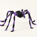 Gran araña de peluche morada y negra para decoración de Halloween espeluznante - 30cm / Púrpura