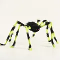 Araña de peluche gigante decoración de Halloween en negro y verde neón para fiesta prop - 30cm / Verde