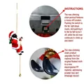 Papá Noel negro trepador eléctrico con control de música y pies galvanizados - Papá Noel Negro con Interruptor Doble Mejorado / Material PP Galvanizado Mejorado
