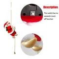Papá Noel eléctrico trepador en cadena de cuentas doradas con detalles del interruptor - Papá Noel Blanco con Interruptor Único Mejorado / La Música no se Puede Apagar por Separado