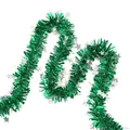 Festive green Christmas tinsel garland with silver star accents for holiday decor - Star Tinsel / 2m / Green