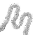 Silver metallic Christmas tinsel garland for holiday decoration and party festive atmosphere - Stone Texture Tinsel / 2m / Silver