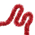 Vibrant red Christmas tinsel garland for festive holiday decor and party atmosphere - Stone Texture Tinsel / 2m / Red