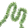 Sparkling green and silver Christmas tinsel garland for festive holiday party decoration - Classical Tinsel / 2m / Green
