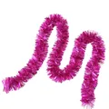 Magenta pink Christmas tinsel garland glitter ribbon for festive holiday tree decoration - Stone Texture Tinsel / 2m / Purple