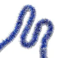 Blue and silver Christmas tinsel garland for festive holiday party decoration - Colorful Tinsel / 2m / Blue