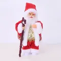 Standing electric Santa Claus figurine with staff for Christmas window decoration - Santa Claus with Dragon Head Walking Stick