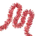 Festive red and white Christmas tinsel garland for holiday atmosphere - Classical Tinsel / 2m / Red