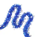 Sparkling blue Christmas tinsel garland with silver star sequins for festive party decor - Star Tinsel / 2m / Blue