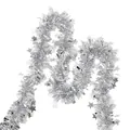 Silver Christmas tinsel garland with sparkling stars for holiday party decor - Star Tinsel / 2m / Silver