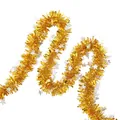 Festive golden Christmas tinsel garland decorated with shiny silver star sequins - Star Tinsel / 2m / Gold