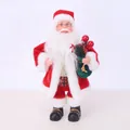 Standing Santa Claus figurine with red berries gift bag for Christmas window display decoration - Gold Foot Gift Bag (Small)