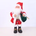 Standing electric Santa Claus doll ornament with green gift bag for Christmas decor - Gold Feet Large Gift Bag