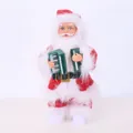 Electric Santa Claus standing doll ornament with green accordion decoration - White Feet Accordion