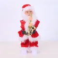 Electric standing Santa Claus ornament figurine playing golden saxophone for Xmas gift - White Feet Saxophone