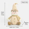 Dimensioni dettagliate del pupazzo di neve in peluche per decorazione da tavolo festiva - Pupazzo di Neve Seduto in Maglia Beige (1509)