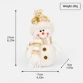 Professional studio shot of a plush Christmas snowman with dimensions 21x11x5cm. - White Knitted Snowman