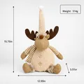 Vista dettagliata delle misure di un peluche di renna natalizia con peso e dimensioni esatte - Renna Seduta in Maglia Beige (1509)
