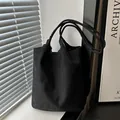 Minimalist black suede underarm tote bag for women featuring stylish dual shoulder straps - Tote Bag Set / Black