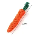 Durable carrot-shaped cotton rope chew toy for dogs, 22cm orange braided pet toy - Knot Carrot / 22cm / Orange Green