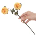 Vintage autumn style artificial rose flower branch with two heads in golden yellow - Dark Yellow