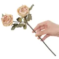 Autumn-toned 2-head artificial rose spray for home and hotel table decoration. - Champagne Pink