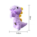 Purple dinosaur plush squeaky dog toy for teething, 20cm height and 14.8cm width size - Pachycephalosaurus / Purple
