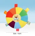 15cm colorful plush puppy frisbee toy with vibrant ribbons and cute dog pattern - Dog Frisbee / 15cm / Colorful