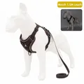 Adjustable brown reflective pet harness and 1.5m leash set for small medium dogs - Size S (With 1.5m Leash) / Coffee